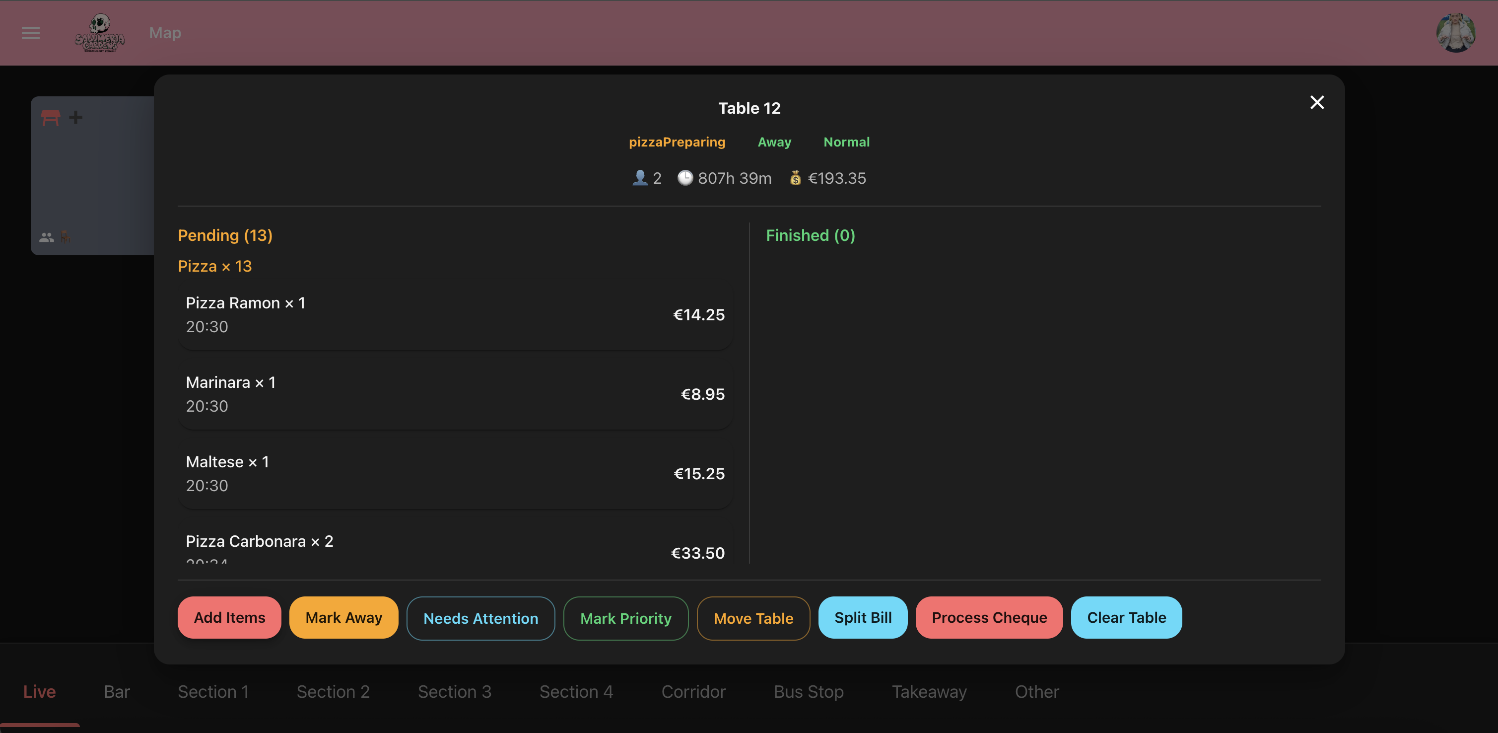 Restaurant POS project screenshot